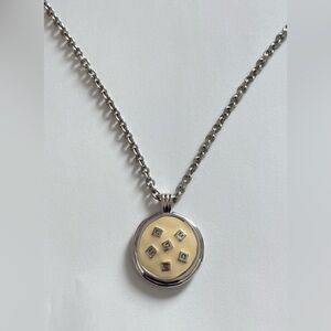 Givenchy Vintage Silver and Cream Pendant w/ original chain